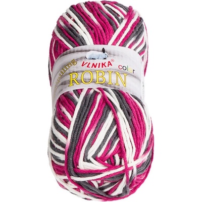 Bellatex Příze ROBIN COLOR 100g / 150 m bílá,šedá,Malinová