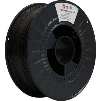 C-Tech 3DF-P-PLA1.75-CRB 3D филамент, PREMIUM LINE, PLA, въглерод, 1, 75mm, 1kg (3DF-P-PLA1.75-CRB)