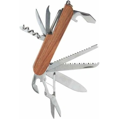 Multitool Kempingový vreckový nôž 12v1 Klasická drevená rukoväť