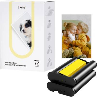 Liene Фотохартия Liene PixCut 4x6" стикер, 72 листа + 2 касети (PR001-65009)