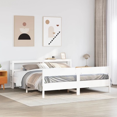 zahrada-XL 3306175 Postel bez matrace bílá masivní borovice