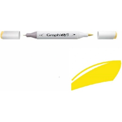 Lihová fixa GRAPH'IT oboustranná Brush & Fine, Mimosa