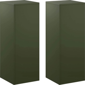 vidaXL Стойка за растения 2 pcs Маслиненозелено 30 x 30 x 80 cm (8012495)