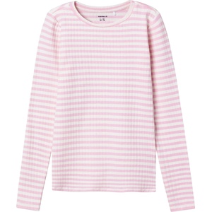 Name it Детска блуза с дълъг ръкав Name it Kid's Suraja XSL L/S Top Longsleeve - Parfait Pink Stripe - размер 134/140 (EU) (704-6374-0213)