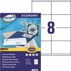 EUROPE100 Labels Europe100 A4 105x70mm white (100)