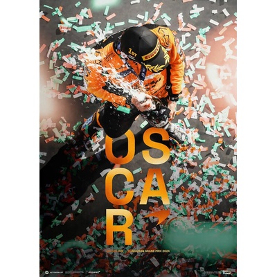 Umělecký tisk McLaren Formula 1 Team - Oscar Piastri - Maiden Grand Prix Win - Hungary - 2024 -Collector’s Edition, Automobilist, 50 × 70 cm