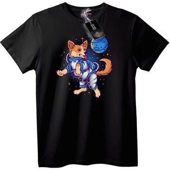 NOONEBRAND Тениска Космическо корги - 2XL, White