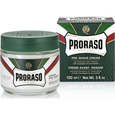 Proraso Green Pre-Shave Cream krém pro snadnější oholení s mentolem a eukalyptem 100 ml