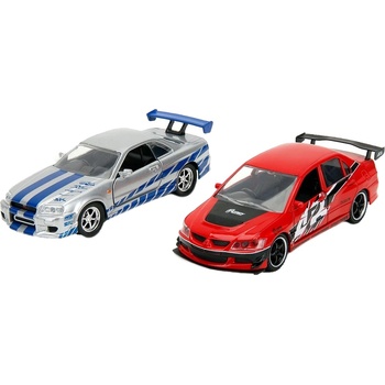Jada Toys Метални колички Jada Toys Fast & Furious Legacy - Mitsubishi Lancer Evolution IX/Nissan Skyline GT-R, 1: 32 (9334256314R00)