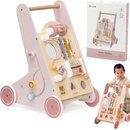 VIGA PolarB Dřevěné chodítko Pink s aktivitami