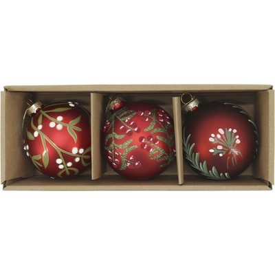 Chic Antique Vianočná guľa Cherry Ø 8 cm – set 3 ks