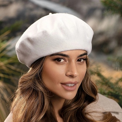 Tonak Flora Woolmark baret bílá