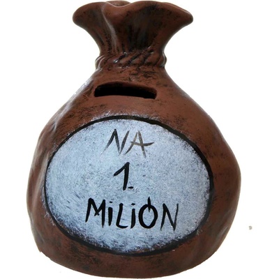 Pokladnička s nápisom - na 1. milión