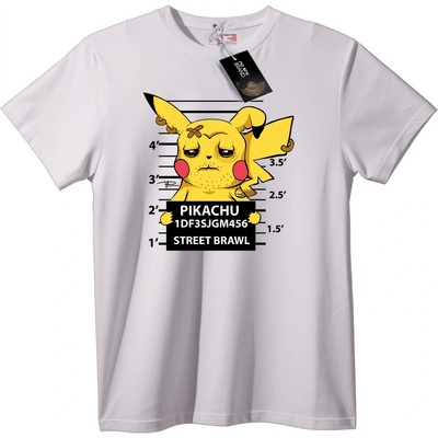 NOONEBRAND Тениска Pikachu улична битка - 6XL, Black