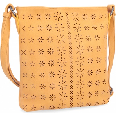 Indee crossbody kabelka s perforací žlutá