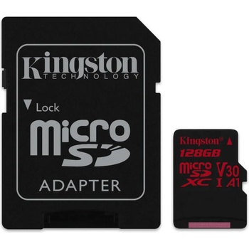 Kingston microSDXC Canvas React 128GB C10/U3/V30/A1 SDCR/128GB