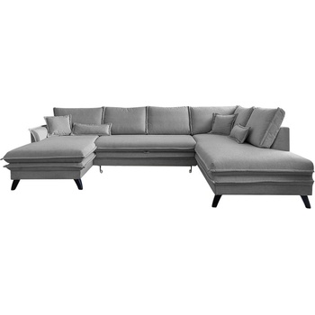 Miuform Сив разтегателен диван в буквата "П", десен ъгъл Charming Charlie - Miuform (Charming Charlie LCBKL-2Q-HAEECR lin18)