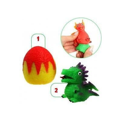 Силиконово яйце с динозавър 2 в 1, TPR, 6 x 5cm