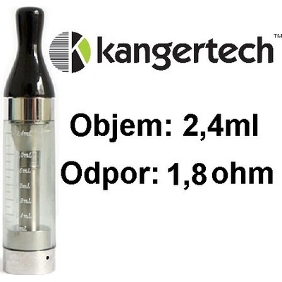 Kangertech CC/T2 Clearomizer 1,8ohm černý 2,4ml