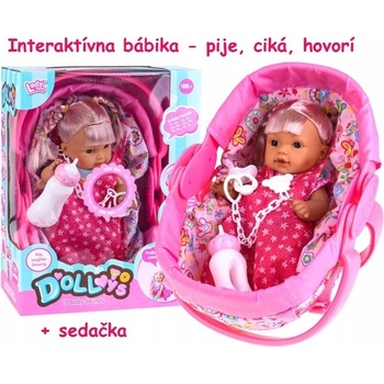 Joko Interaktívna bábika pije ciká hovorí smeje sa plače + sedačka