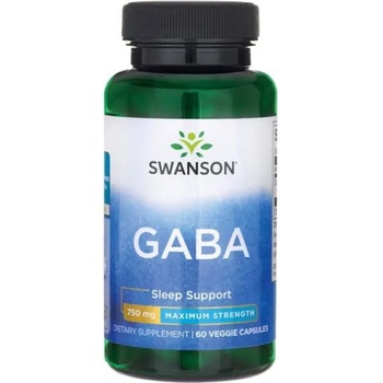Swanson GABA, 750 mg, 60 растителни капсули, Swanson (SWU676)