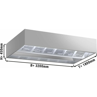 G.Gastro Indukční digestoř - 3,2 m - s filtrem a LED lampou - D11885802