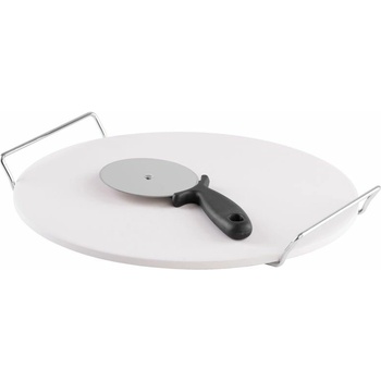 Kameň na pizzu 33 cm, s podstavcom a krájačom