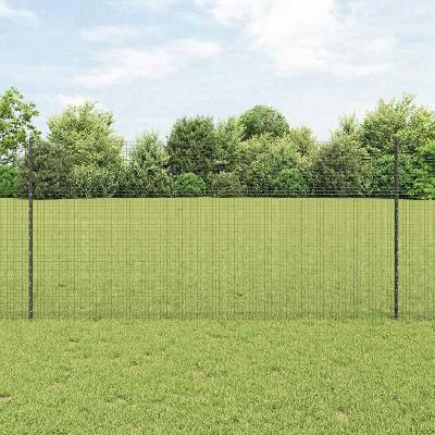 vidaXL Svařovaná drátěná plotovina s tyčkami 25 x 1,2 m Šedá Síťovina