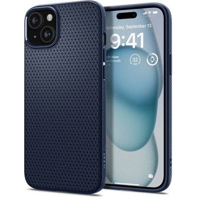 Spigen Противоударен Калъф за iPhone 15, Spigen Liquid Air Case, Син (ACS06791)