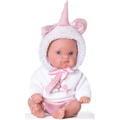 Antonio Juan 85105 Jednorožec biely realistická bábätko s celovinylovým telom 21 cm