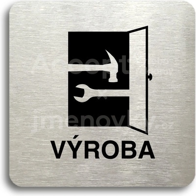 ACCEPT Piktogram výroba - stříbrná tabulka - černý tisk bez rámečku