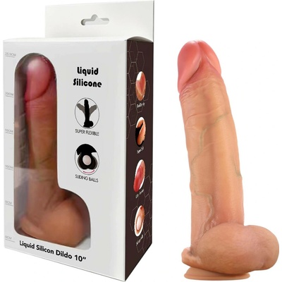 FeelSkin realistické dildo s varlaty přírodní odstín 25,4 cm