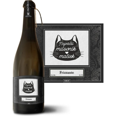 Sablio Najväščí milovník mačiek Prosecco biele suché šumivé víno 10,5 % 0,75 l (holá fľaša)