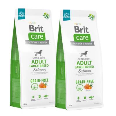 Brit CARE Беззърнена храна за възрастни кучета от големи породи със сьомга 2x12кг