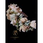 Radi handmade Широка диадема с екрю цветя и бели декорации (601)