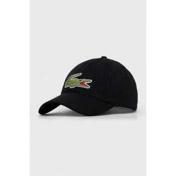 Lacoste Памучна шапка с козирка Lacoste в черно с апликация (RK9871)