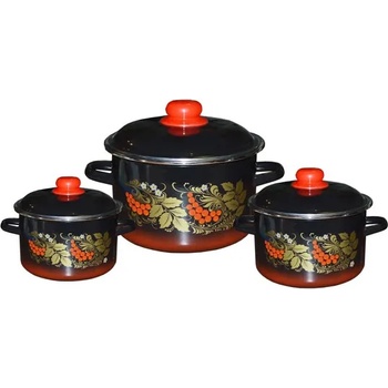 Сталь Эмаль Р-Тенджера 2lt 16cm декор "Черн. Рябина" (7RD161M) (0129118)