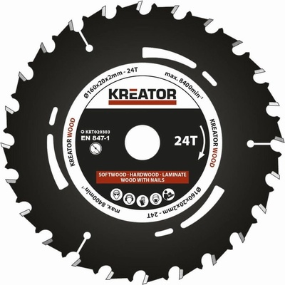 Kreator KRT020303 Pílový kotúč pre ponorné píly 160mm, 24T