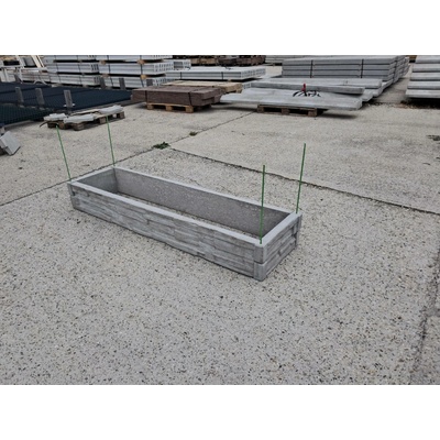 Barigadi Vyvýšený záhon betonový 200x50 x 25 cm, štípaný kámen, přírodní šedá