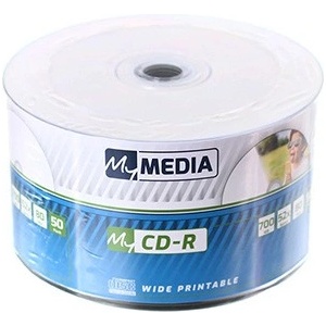  MyMedia CD-R, 69206, опаковка от 50, 700MB, 52x, 80 мин. , 12 см, за печат, стандартен, широка зона за печат (69206)