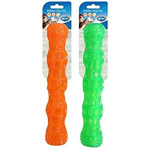 Duvo Plus TPR Stick Squeaky - Здрава, плаваща TPR играчка за кучета, почиства зъбите и масажира венците, 28 см