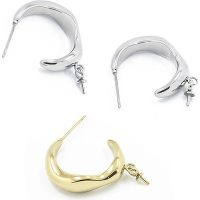 Náušnicové komponenty z chirurgické oceli 316 22mm - 1Ks - Light Gold RL
