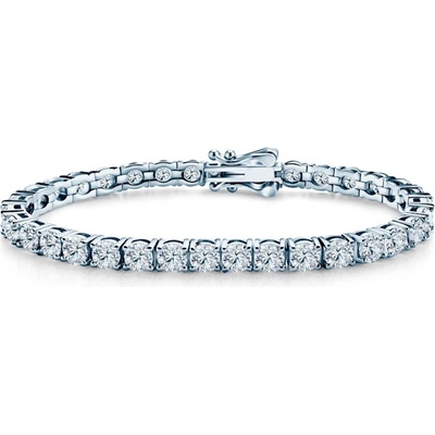 SAVICKI Тенис гривна Luminy 4, 1 мм: сребърна, моисанити