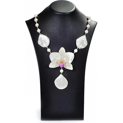 Dannyra Колие с естествена орхидея и перли Майорка Fantastic Orchid Dannyra Jewels