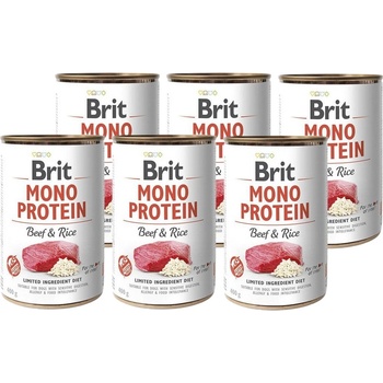 Brit mono protein говеждо месо и кафяв ориз 6x400г