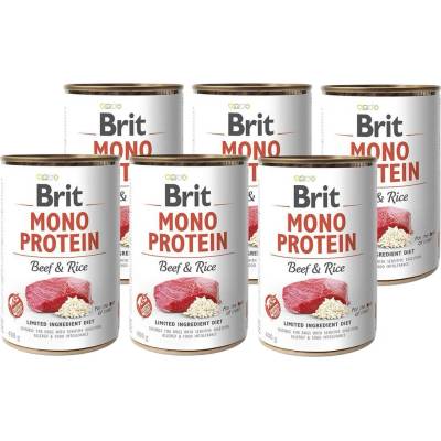 Brit mono protein говеждо месо и кафяв ориз 6x400г