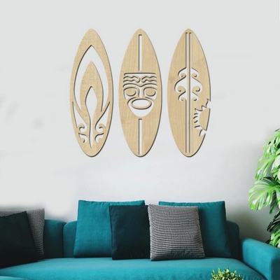 dřevo života Dřevěná dekorace na zeď SURF Zvolte barvu dekoru: Javor, Rozměry (cm): 120x120