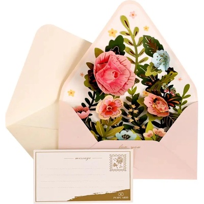 Луксозна 3d картичка - Букет Цветя (К86296-4)