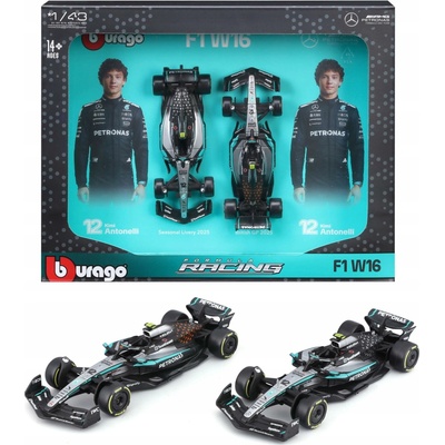 Bburago Mercedes-AMG W16, Kimi Antonelli, F1, model 1:43, značka Bburago, číslo 18-38115, dárková sada