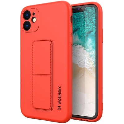 Wozinsky Калъф за телефон Wozinsky Kickstand Flexible Silicone със стойка за iPhone 12, червен
